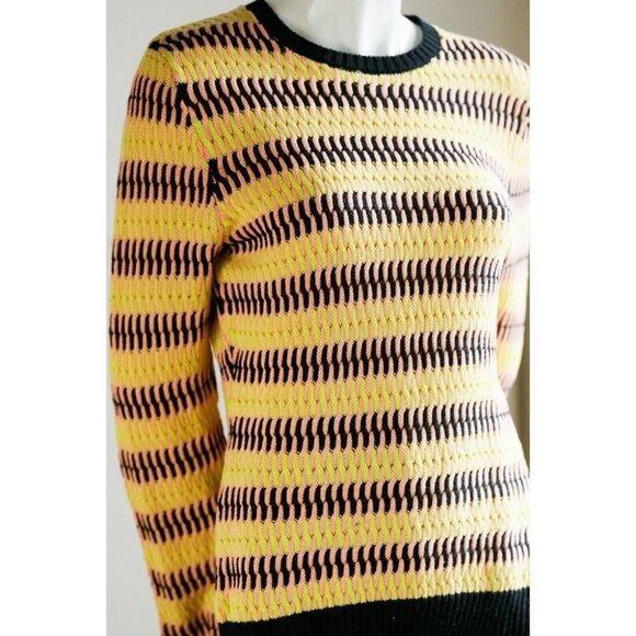 Jonathan Saunders Neon Green Pink Black Geometric Print  Pullover M - Picture 4 of 6